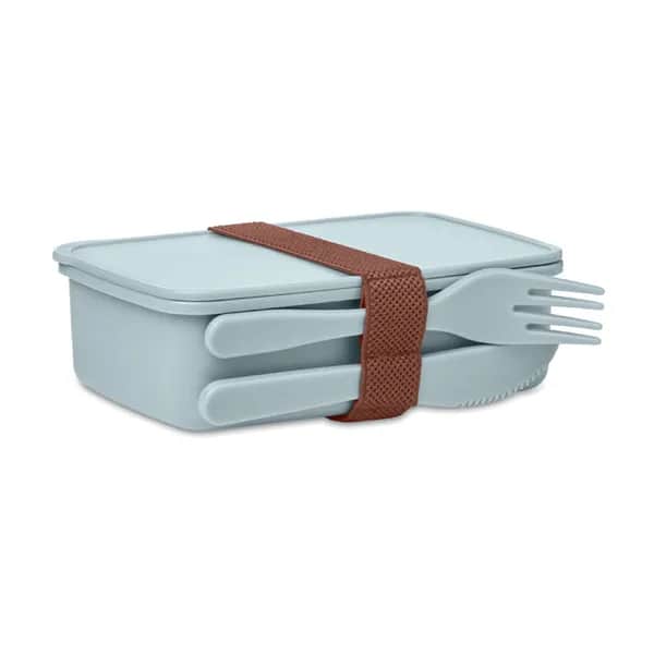 Lunchbox mit Besteck - SUNDAY - Babyblau