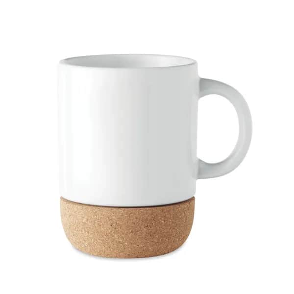Keramikbecher Subli mit Kork - SUBCORK - Weiß
