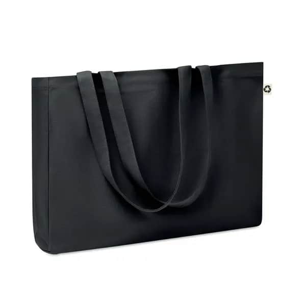 Recycelte Canvas-Tasche - RESPECT COLOURED - Schwarz