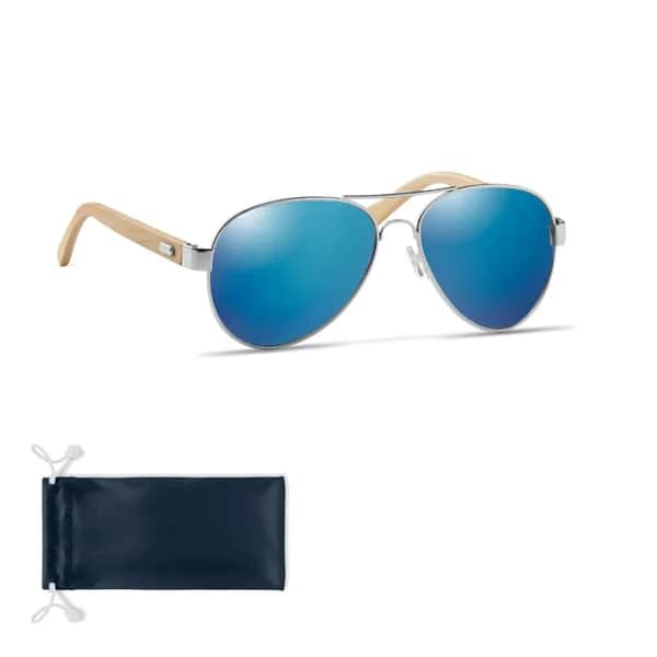 Sonnenbrille Bambus - HONIARA - Blau