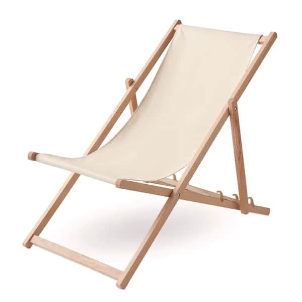 Liegestuhl Holz - HONOPU - Beige