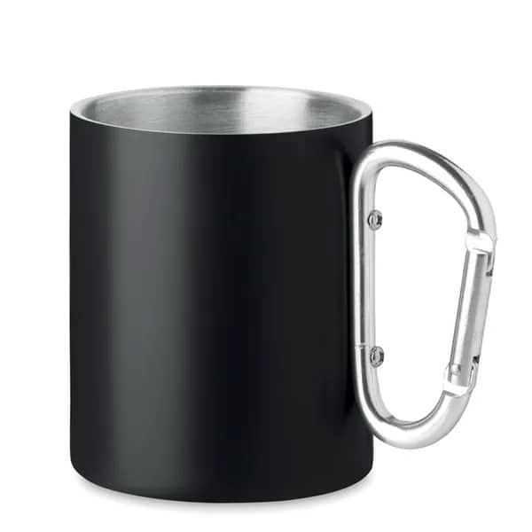 Trinkbecher mit Karabiner - TRUMBA - Schwarz