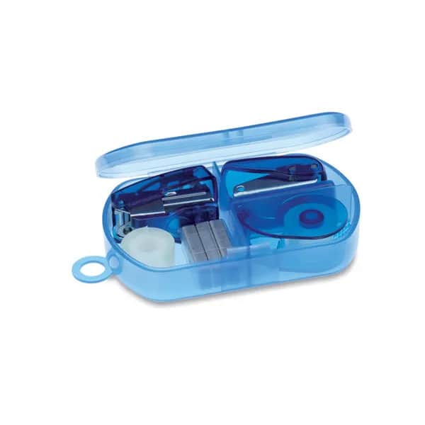 Büroset in Box - BUROBOX - Transparent Blau