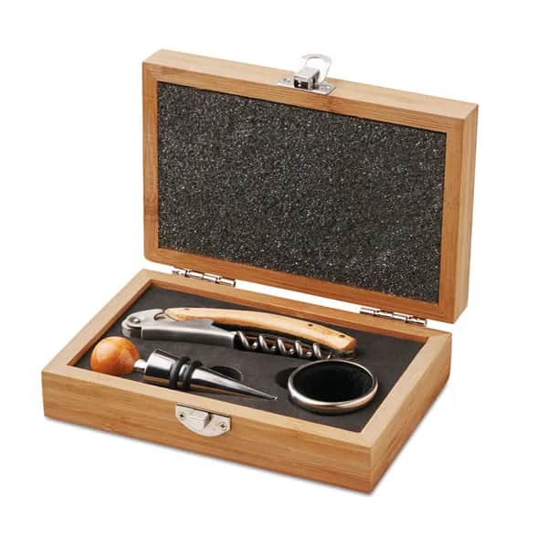 Wein-Set in Bambus-Box - SONOMA - Holz