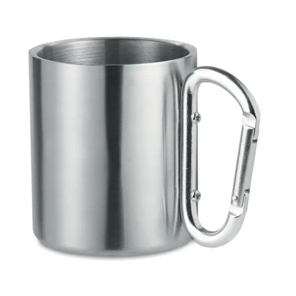 Trinkbecher mit Karabiner - TRUMBO - Mattsilber
