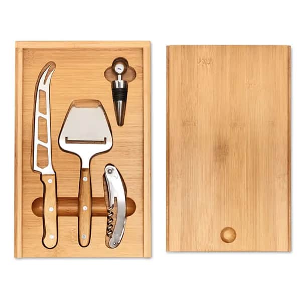 Wein und Käse Set - WINE&CHEESE - Holz