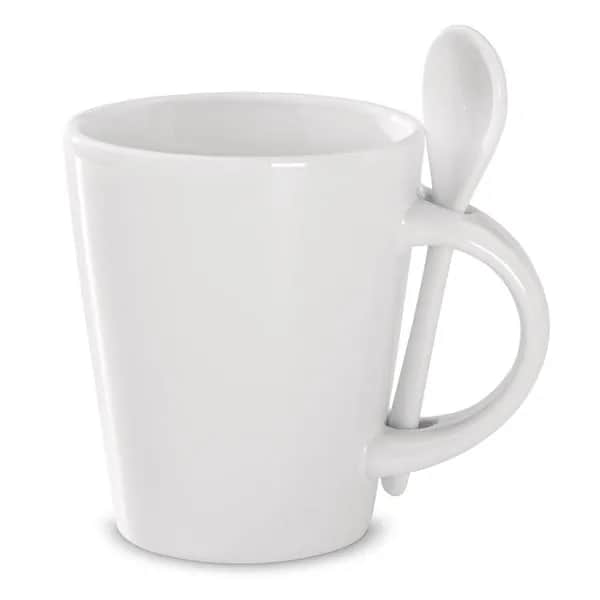 Tasse mit Löffel Sublimation - SUBLIMKONIK - Weiß