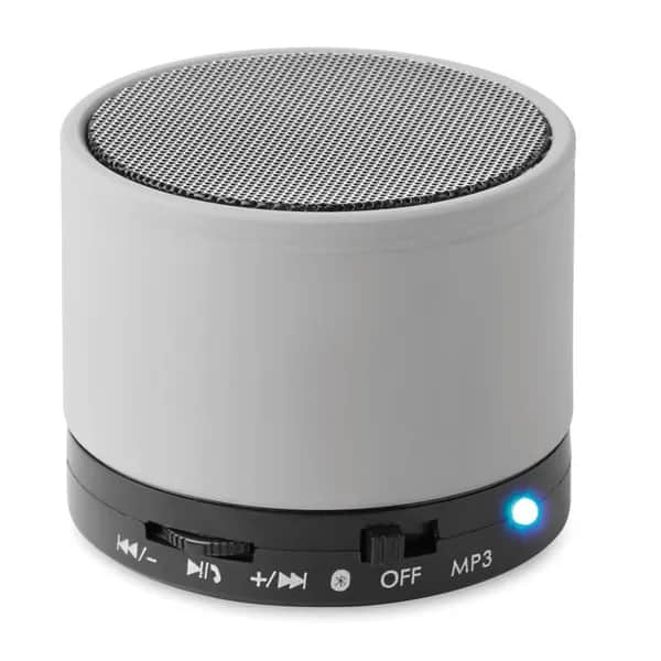 Wireless Lautsprecher, rund - ROUND BASS - Mattsilber