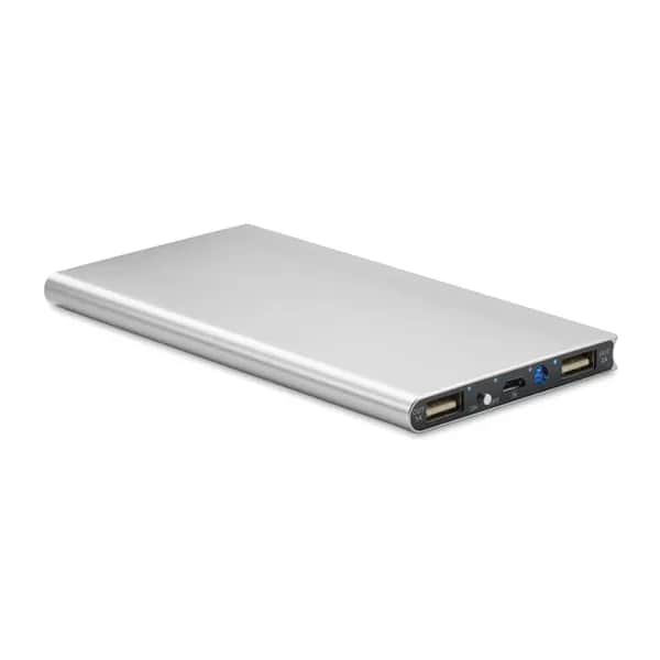 Powerbank 8000 mAh - POWERFLAT8 - Mattsilber