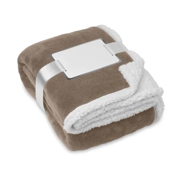Coral Fleece-Decke - ZERMATT - Khaki