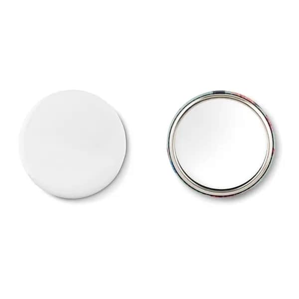 Badge mit Make-up Spiegel - MIRROR - Mattsilber