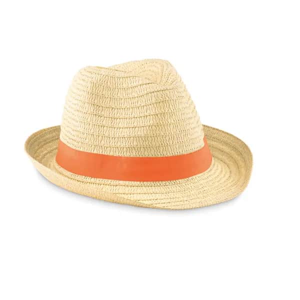 Papierstroh-Hut - BOOGIE - Orange
