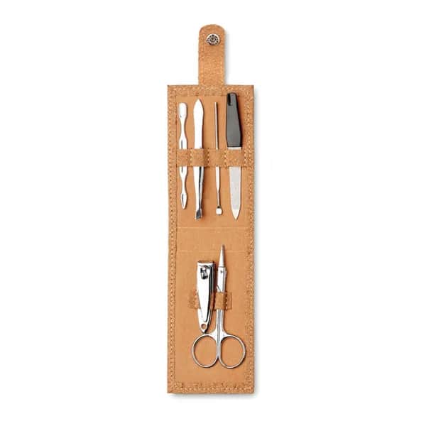 6teiliges Maniküre-Set - NAILKIT CORK - Beige