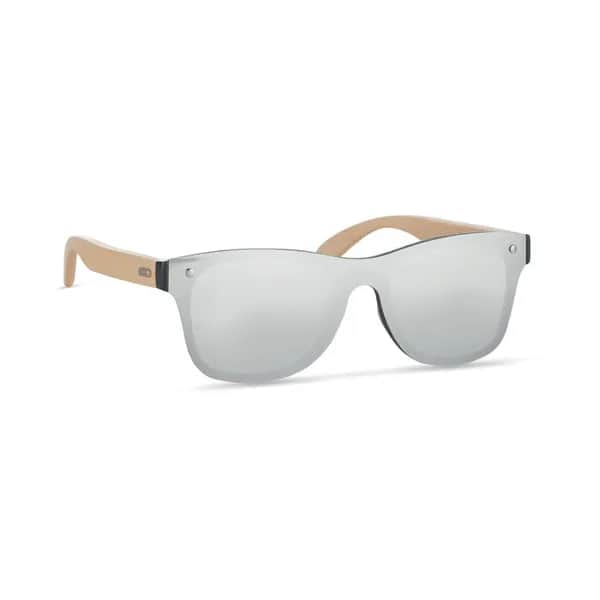 Sonnenbrille mit Bambus - ALOHA - Silber Glänzend