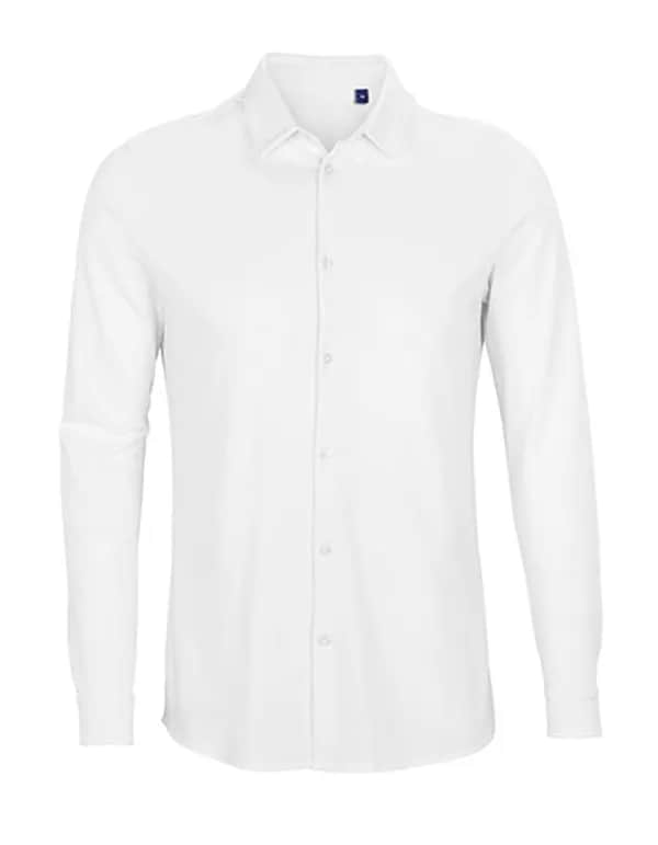 Men´s Cotton Pique Shirt Basile - Optic White