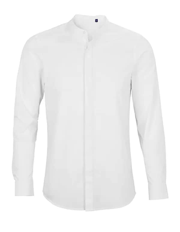 Men´s Mao Collar Shirt Bart - Optic White
