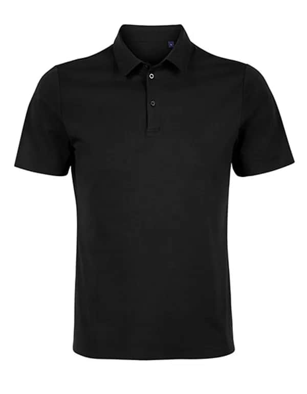 Men´s Mercerised Jersey Polo Shirt Relax Oscar - Deep Black