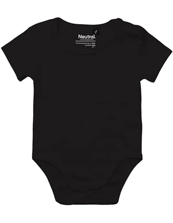 Babies Short Sleeve Bodystocking - Black