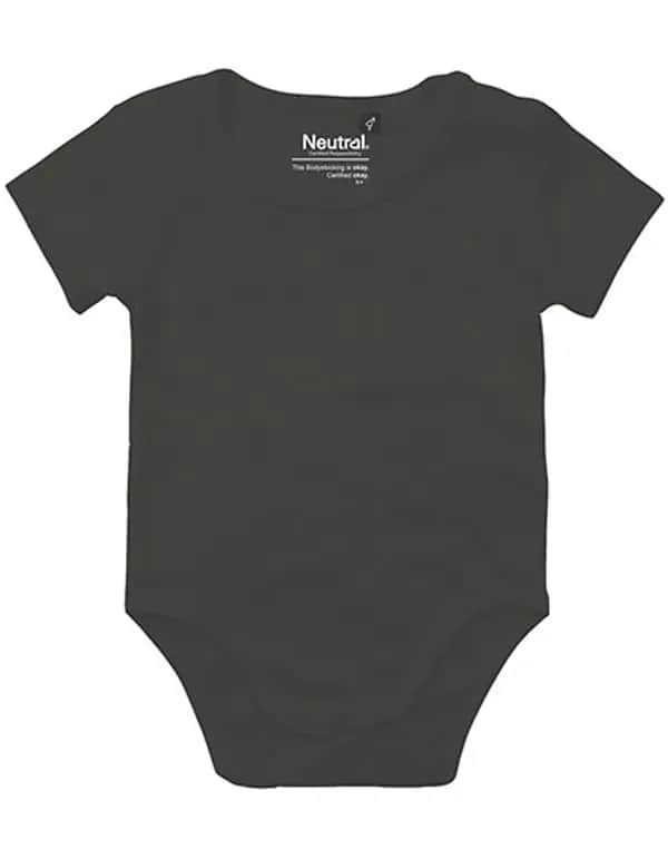 Babies Short Sleeve Bodystocking - Charcoal