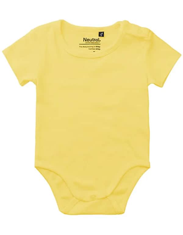 Babies Short Sleeve Bodystocking - Dusty Yellow