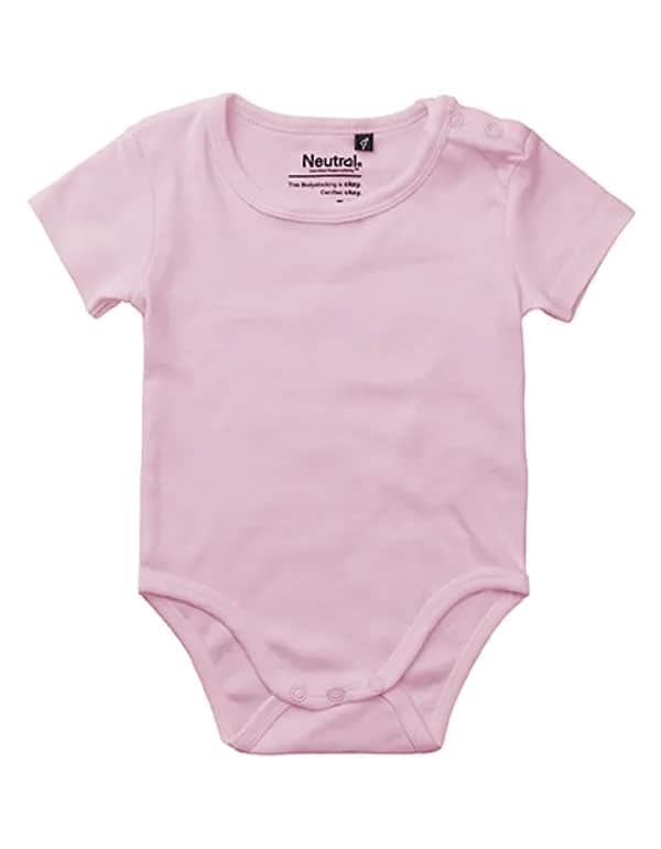 Babies Short Sleeve Bodystocking - Light Pink