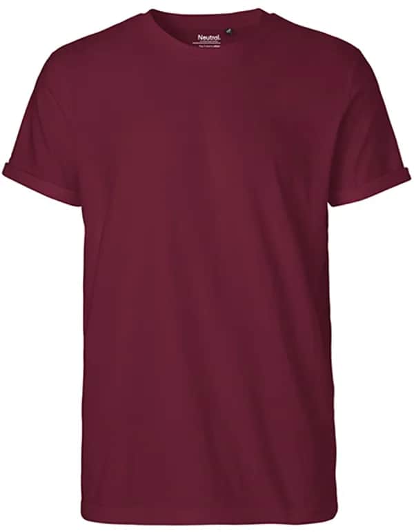 Men´s Roll Up Sleeve T-Shirt - Bordeaux