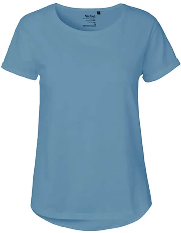 Ladies´ Roll Up Sleeve T-Shirt - Dusty Indigo