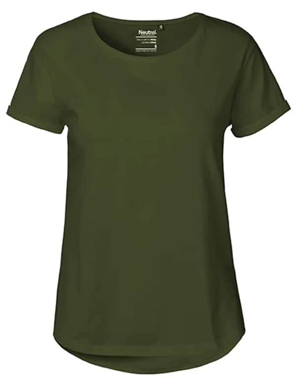 Ladies´ Roll Up Sleeve T-Shirt - Military