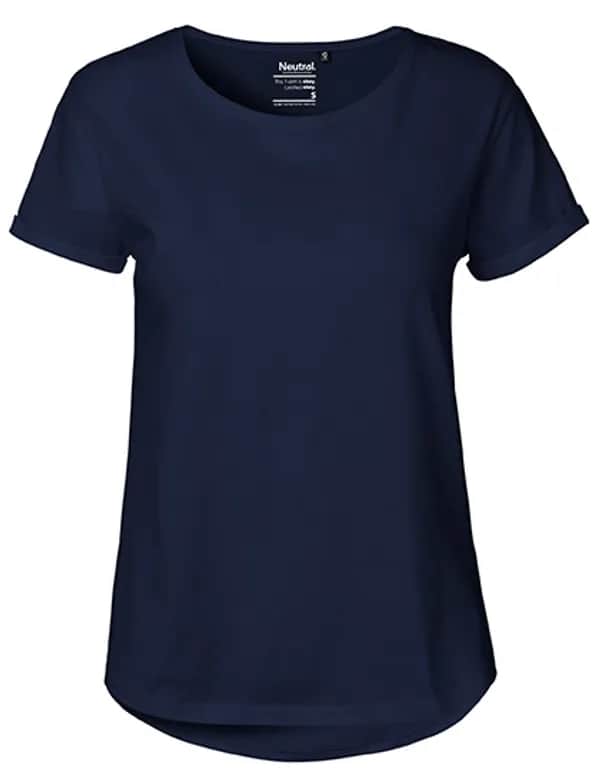 Ladies´ Roll Up Sleeve T-Shirt - Navy