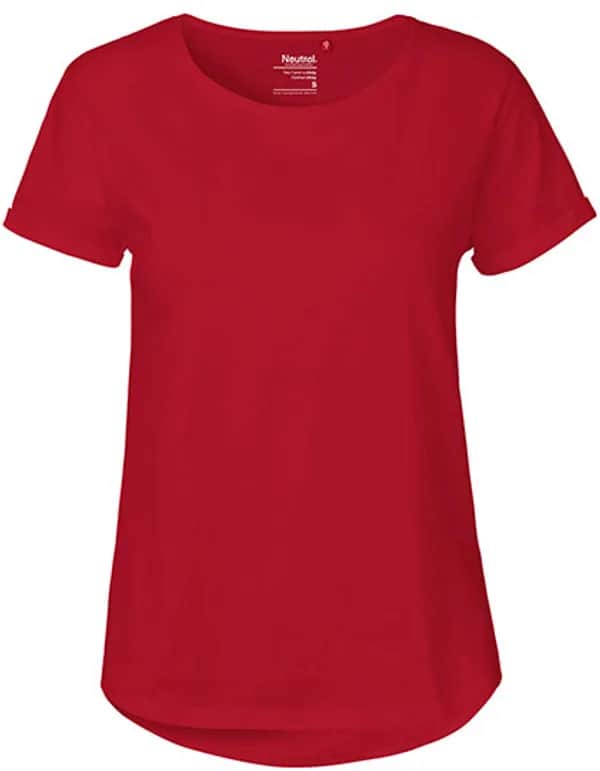 Ladies´ Roll Up Sleeve T-Shirt - Red