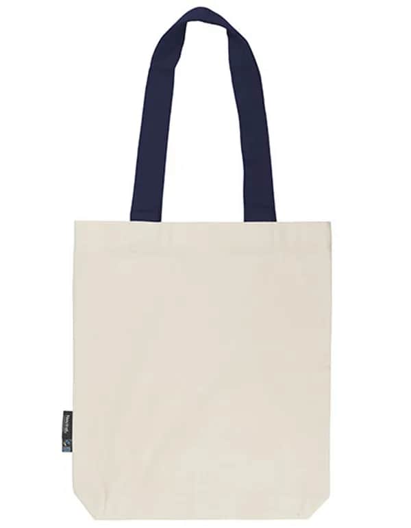 Twill Bag With Contrast Handles - Nature/Navy