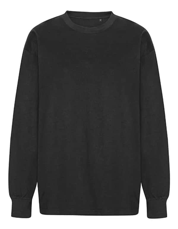 Tiger Cotton Oversized LS T|Shirt - Black