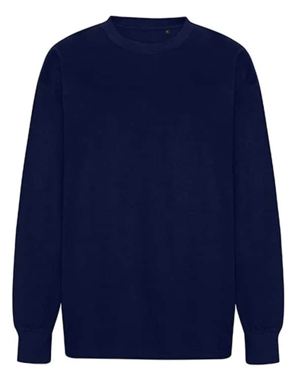 Tiger Cotton Oversized LS T|Shirt - Navy