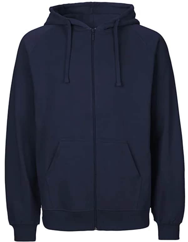 Unisex Tiger Cotton Hoodie With Zipper - Navy