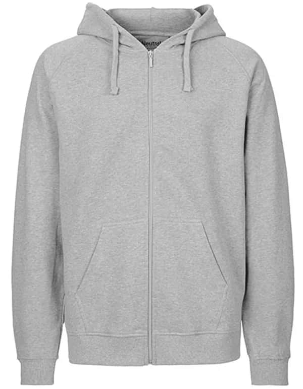 Unisex Tiger Cotton Hoodie With Zipper - Sport Grey