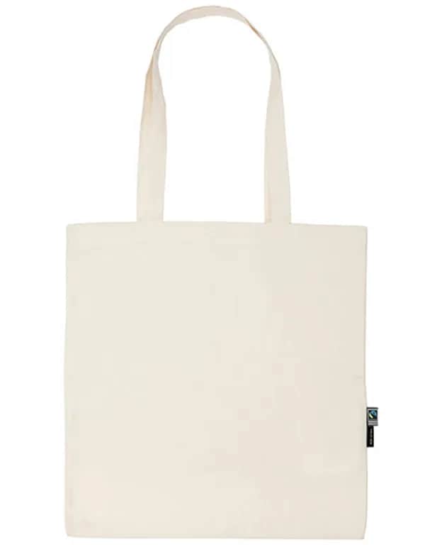 Tiger Cotton Shopping Bag With Long Handles - Nature