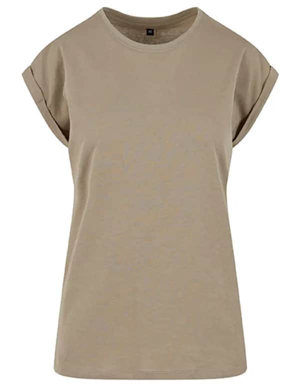 Ladies Extended Shoulder Tee - Pale Olive