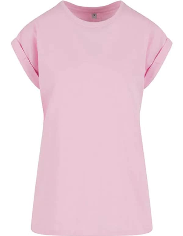 Ladies Extended Shoulder Tee - Soft Pink
