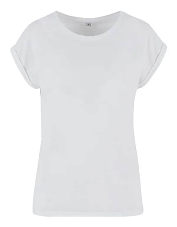 Ladies Extended Shoulder Tee - White