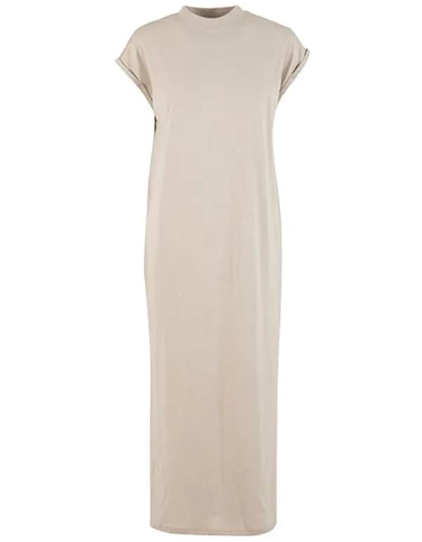 Ladies Long Extended Shoulder Dress - Cloud