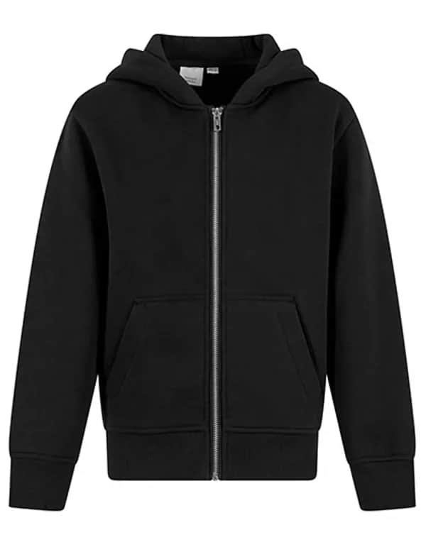 Kids Oversized Zip Hoody - Black