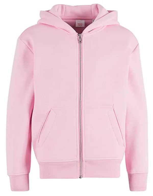Kids Oversized Zip Hoody - Soft Pink
