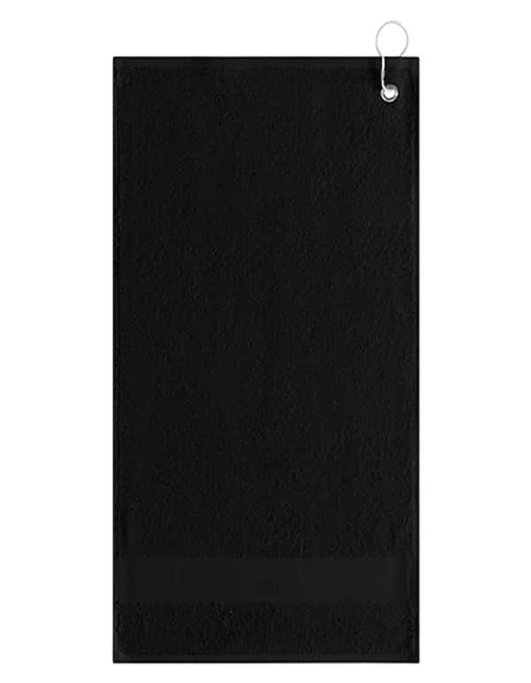 Golfhandtuch mit Aufhänger - Black