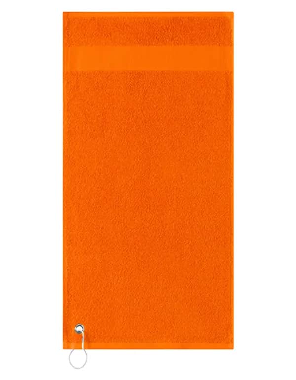 Golfhandtuch mit Aufhänger - Orange