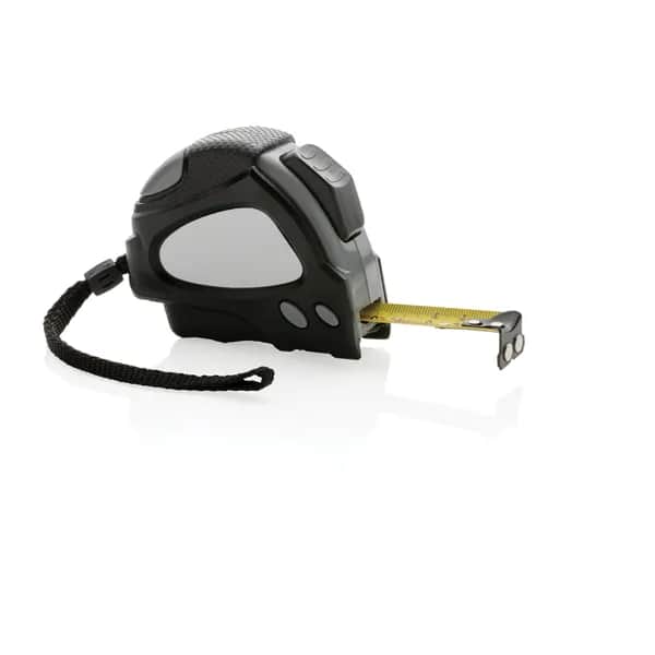 Auto-Stop-Maßband aus recyceltem Kunststoff, 5m/19mm - schwarz
