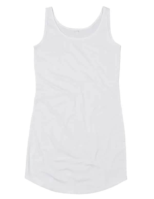Curved Vest Dress - White
