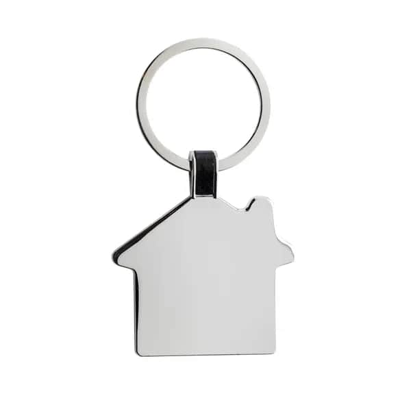 Schlüsselring Haus aus RCS rec. Zinklegierung - silber