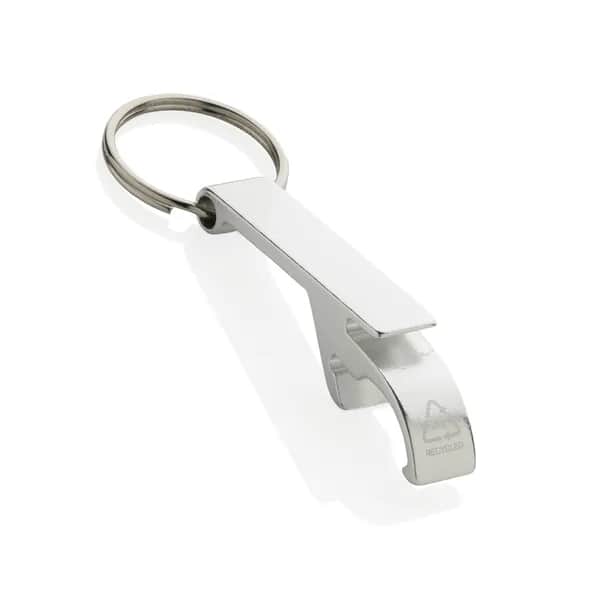 Flaschen- und Dosenöffner aus RCS recyceltem Aluminium - silber