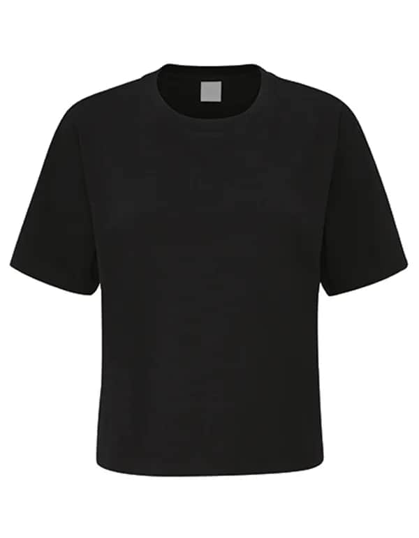 Womens Cropped Heavy T - Black