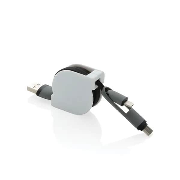 3-in-1 ausziehbares Kabel - schwarz